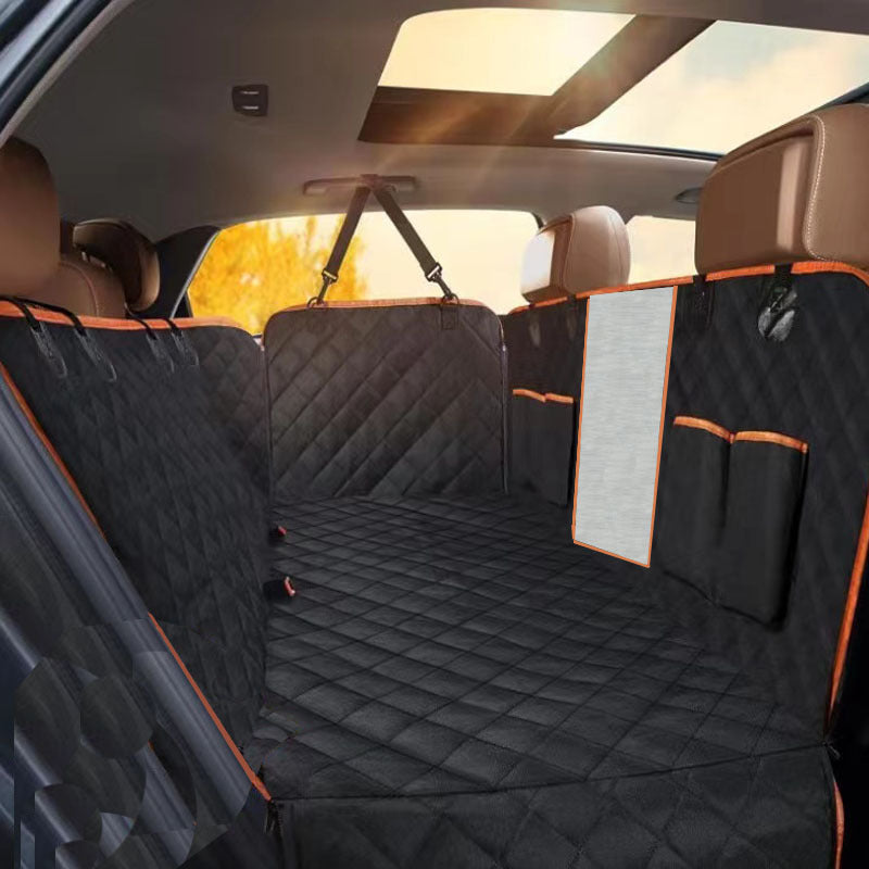 Wasserdichte Auto-Rücksitzdecke für Hunde – Oxford-Stoff mit Taschen & Netz