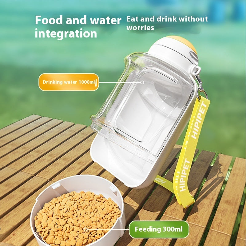 2-in-1 Trinkflasche für Hunde & Katzen – Wasser & Futter to Go